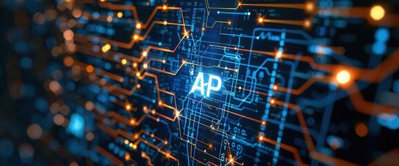 Fototapeta premium Connecting the Digital World. API interaction concept