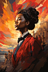 Fototapeta premium Montage of historical figures and events integral to Juneteenth.
