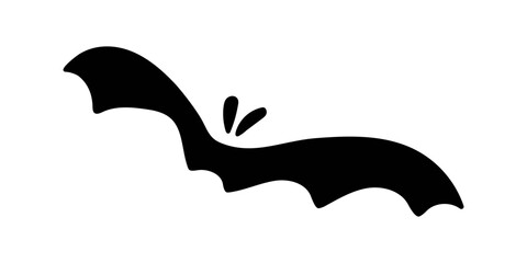 Halloween black bat silhouette isolated