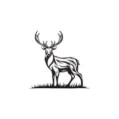 deer vector silhouette design black and white  