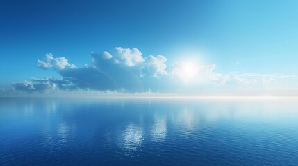 Obraz premium A gradient background moving from deep sapphire blue to light sky blue, ideal for a serene and peaceful design