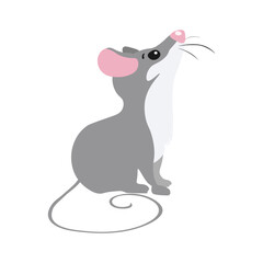 Gray mouse. animal. Vector illustrations