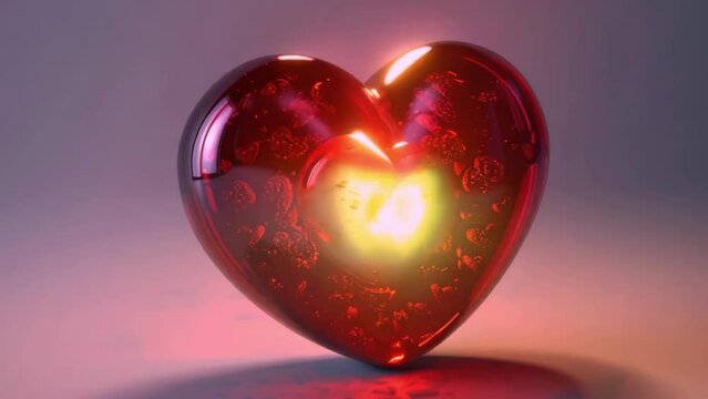 heart shape gem ruby cool art colorful animation as a concept of passion and romance - 4k new stock video footage AI