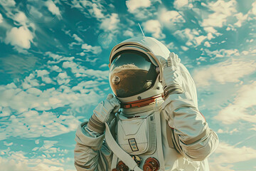 Intrepid Astronaut Preparing for Adventure in Cinematic Style