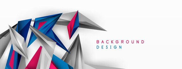 Fototapeta premium Minimal geometric abstract background. Low poly dynamic triangle design. Trendy techno business template for wallpaper, banner, background or landing