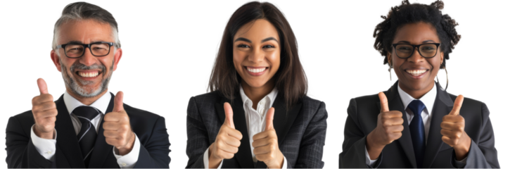 Diverse Team of Happy Business Professionals Celebrating Success Together on White Background