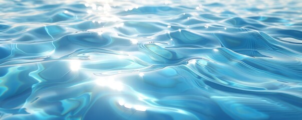 Obraz premium 3D rendering water caustics, texture of water surface, high resolution, realistic light reflections, dynamic patterns, crystal clear, intricate details, serene atmosphere