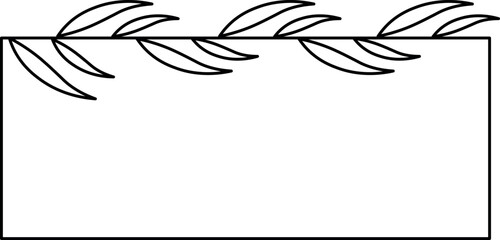 Obraz premium Geometric floral frame isolated on white background. Border with leaves, wreaths, flower elements. Hand drawn sketch pencil style.