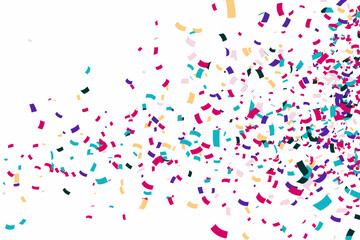 Colorful bright confetti isolated on a white background Festive vector illustration