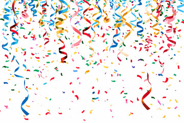 Colorful bright confetti isolated on a white background Festive vector illustration