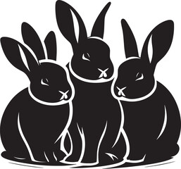 Rabbit Silhouette vector illustration isolated on white background
