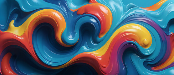 Fototapeta premium Vibrant Dynamic Fractal Colors Background for Posters and Digital Art