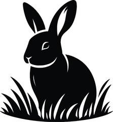 Rabbit Silhouette vector illustration isolated on white background