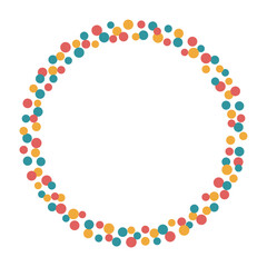 ランダムドットの可愛いパステルカラーラウンドフレーム