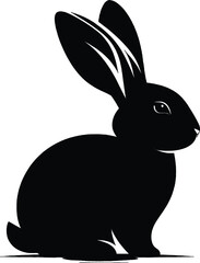 Obraz premium Rabbit Silhouette vector illustration isolated on white background