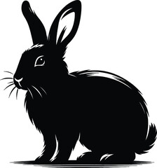 Rabbit Silhouette vector illustration isolated on white background