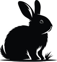 Rabbit Silhouette vector illustration isolated on white background