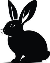 Rabbit Silhouette vector illustration isolated on white background