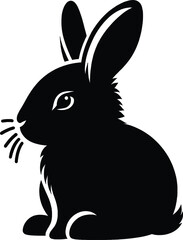 Rabbit Silhouette vector illustration isolated on white background