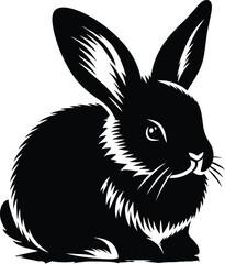 Rabbit Silhouette vector illustration isolated on white background