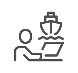 Ship management related icon outline and linear vector.
