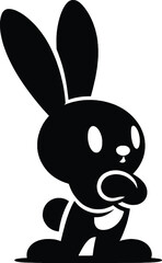 Rabbit Silhouette vector illustration isolated on white background