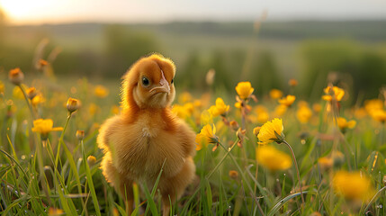 baby chicken in the grass