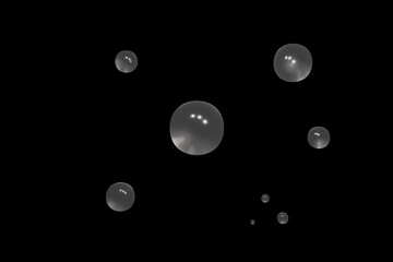 bubbles on black, drops of water	