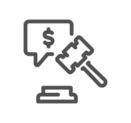 Auction related icon outline and linear vector.
