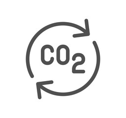 CO2 related icon outline and linear vector.
