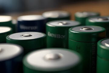 Close up of battery cells, batteries 