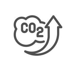 CO2 related icon outline and linear vector.
