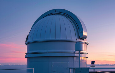 Dawn at IIIa Center: White Dome Telescope in Hawaii, High Resolution