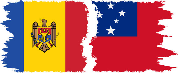 Independent State and Moldova grunge flags connection vector