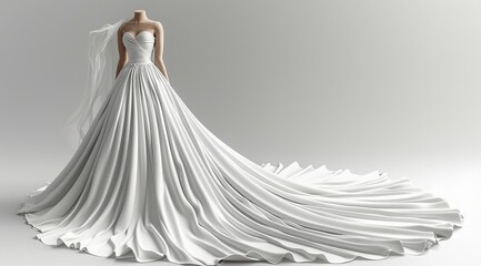 Beautiful long white wedding dress for women