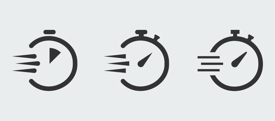 Best speed and time limit stopwatch icon set. Easy editable vector design.
