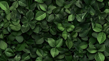 Fototapeta premium A close-up photo of a cluster of vibrant green leaves, showcasing their intricate texture and natural beauty SEAMLESS PATTERN
