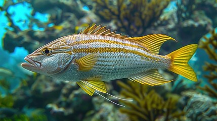 Obraz premium fish in aquarium HD 8K wallpaper Stock Photographic Image 