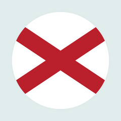 Fototapeta premium Alabama State Flag illustration. Alabama Flag. Alabama State Round Flag. 