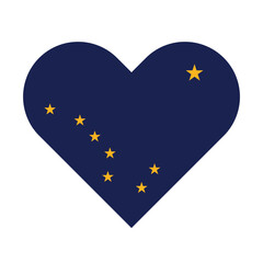  Alaska State Flag illustration. Alaska Flag. Alaska State Heart Flag. 
