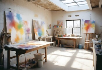 Artistic Workspace - Art Studio with Supplies