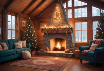 Festive Fireplace with Traditional Touches