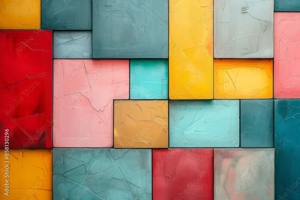 Aufkleber minimalist pastel geometric pattern with thin lines and simple shapes,