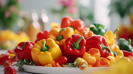 Delve into the world of culinary beauty with sweet peppers, paprika, set against a flawless white backdrop, their rich colors and textures rendered 
