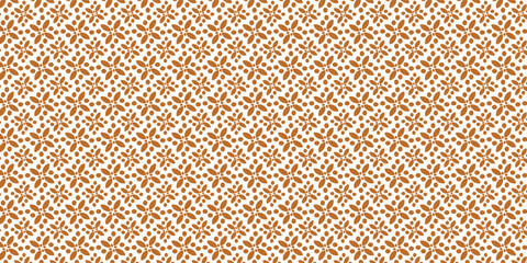 Seamless abstract floral pattern gold white vector background.