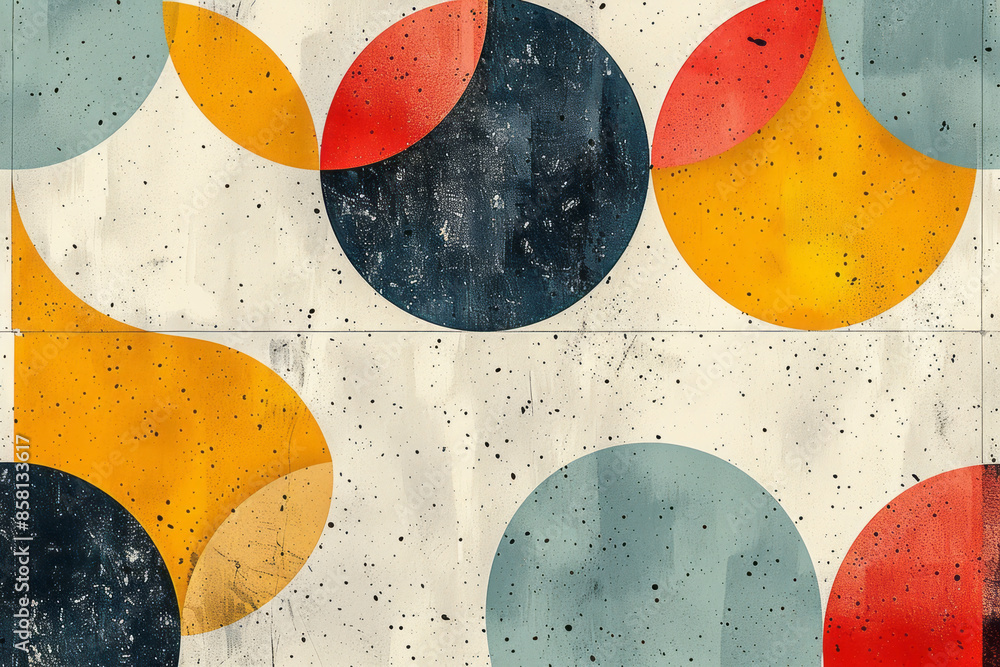 Poster minimalist vector pattern with subtle pastel geometric shapes and fine lines,