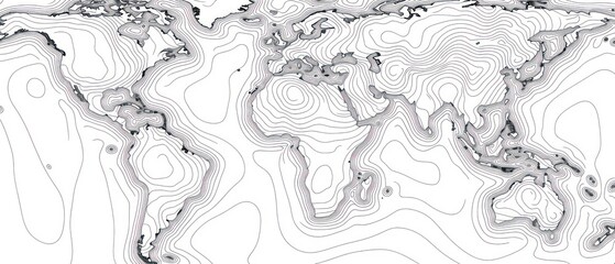 A minimalist world map set against a white backdrop, offering a sleek and modern look, ideal for tech-themed graphics and professional presentations.