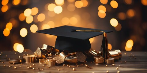 "Commend Graduates with Scholarships in a Joyful Setting". Concept Graduation Ceremony, Scholarships, Joyful Setting, Commend Graduates, Celebratory Atmosphere