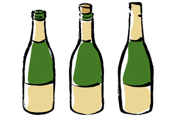 シャンパンのボトルのイラスト