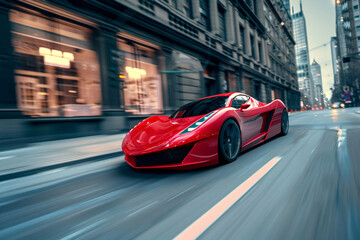 a red sports car on a street